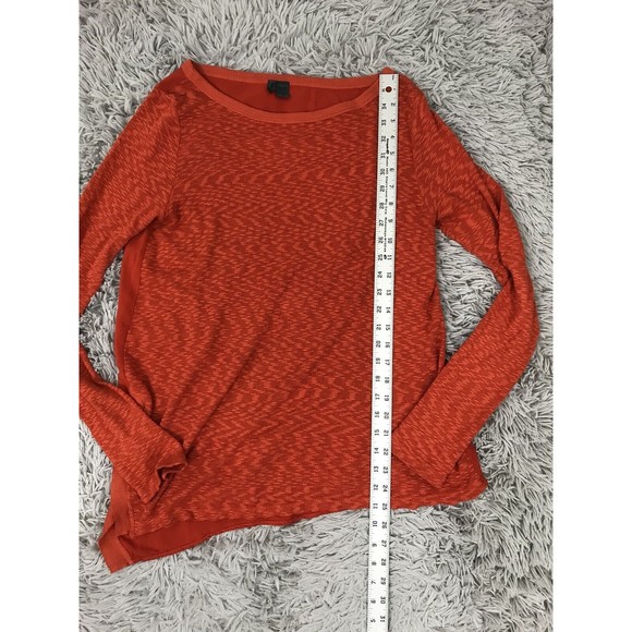 Left‎ Of Center Anthropologie Orange Asymmetrical Thermal Long Sleeve Top S - Picture 6 of 8